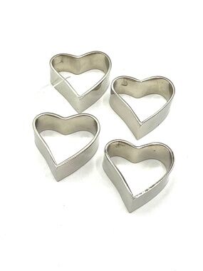 HEART Napkin Rings, 4 piece metal